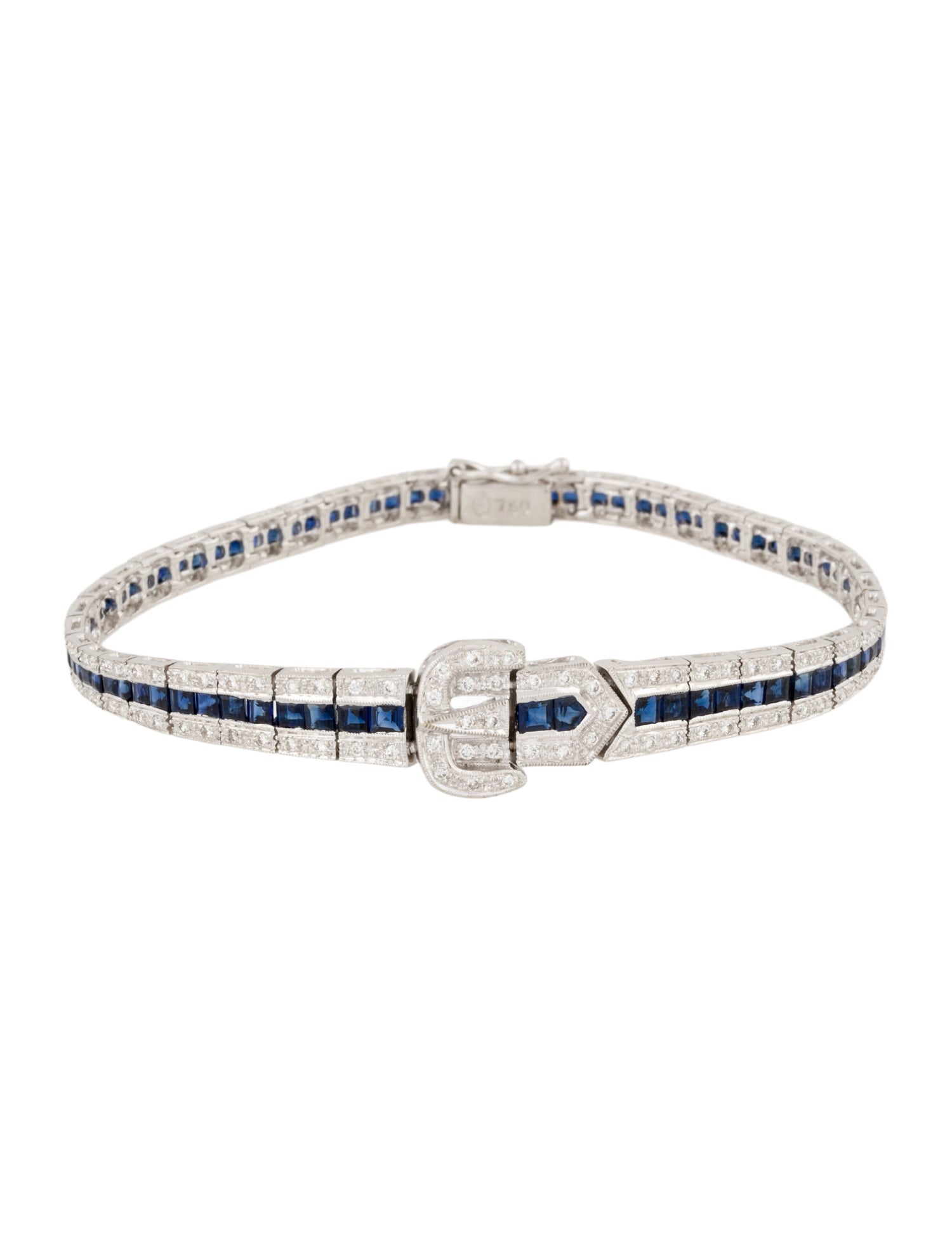 Bracelet 18K Sapphire & Diamond Buckle Link