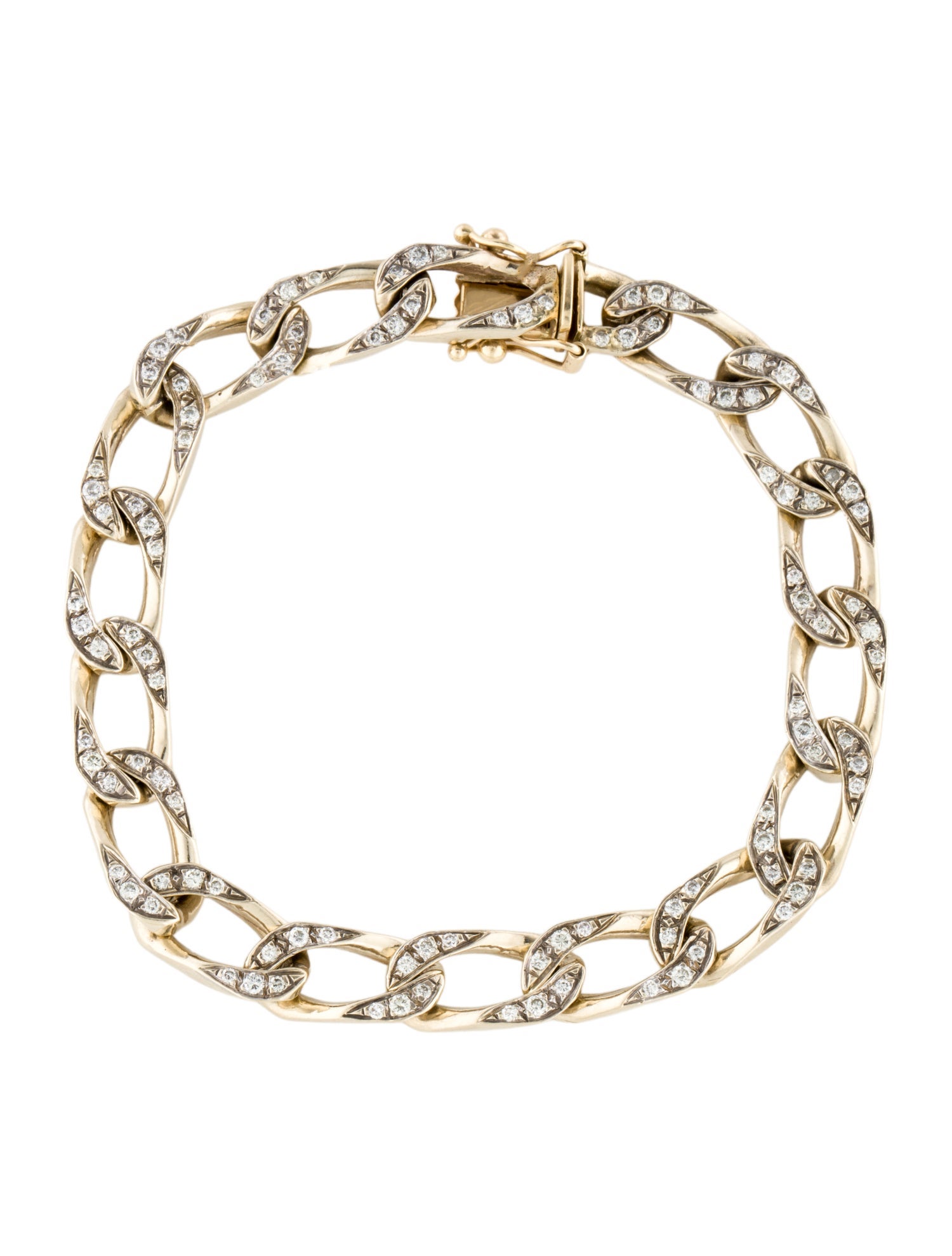 Bracelet 14K 1.2ctw Diamond Oval Link Bracelet