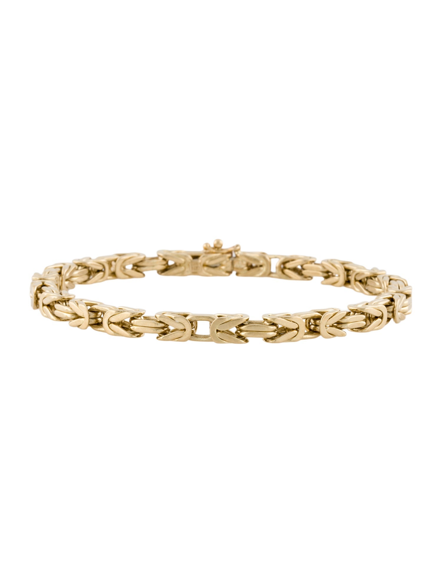 Bracelet 14K Squared Byzantine Chain Link Bracelet