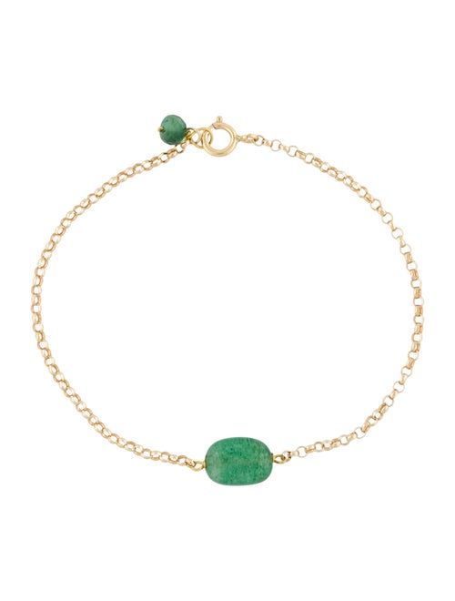 Bracelet 18K Aventurine Quartz & Emerald Bracelet