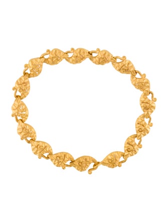 Bracelet 24K Textured Link Bracelet