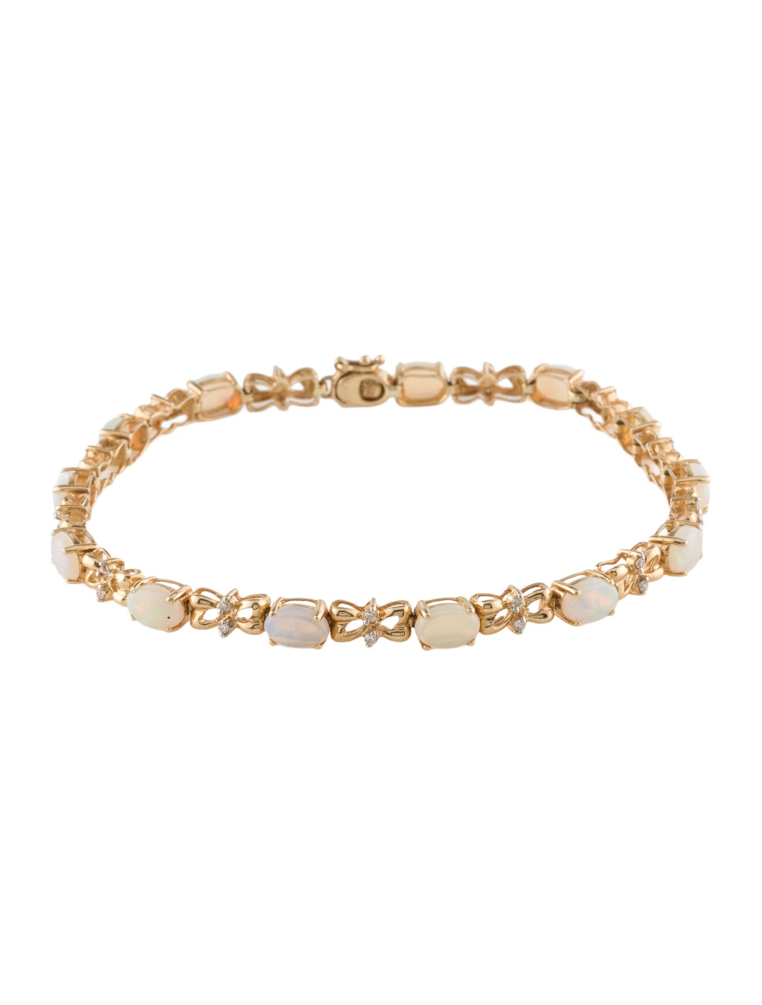Bracelet 14K Opal & Diamond Tennis Bracelet