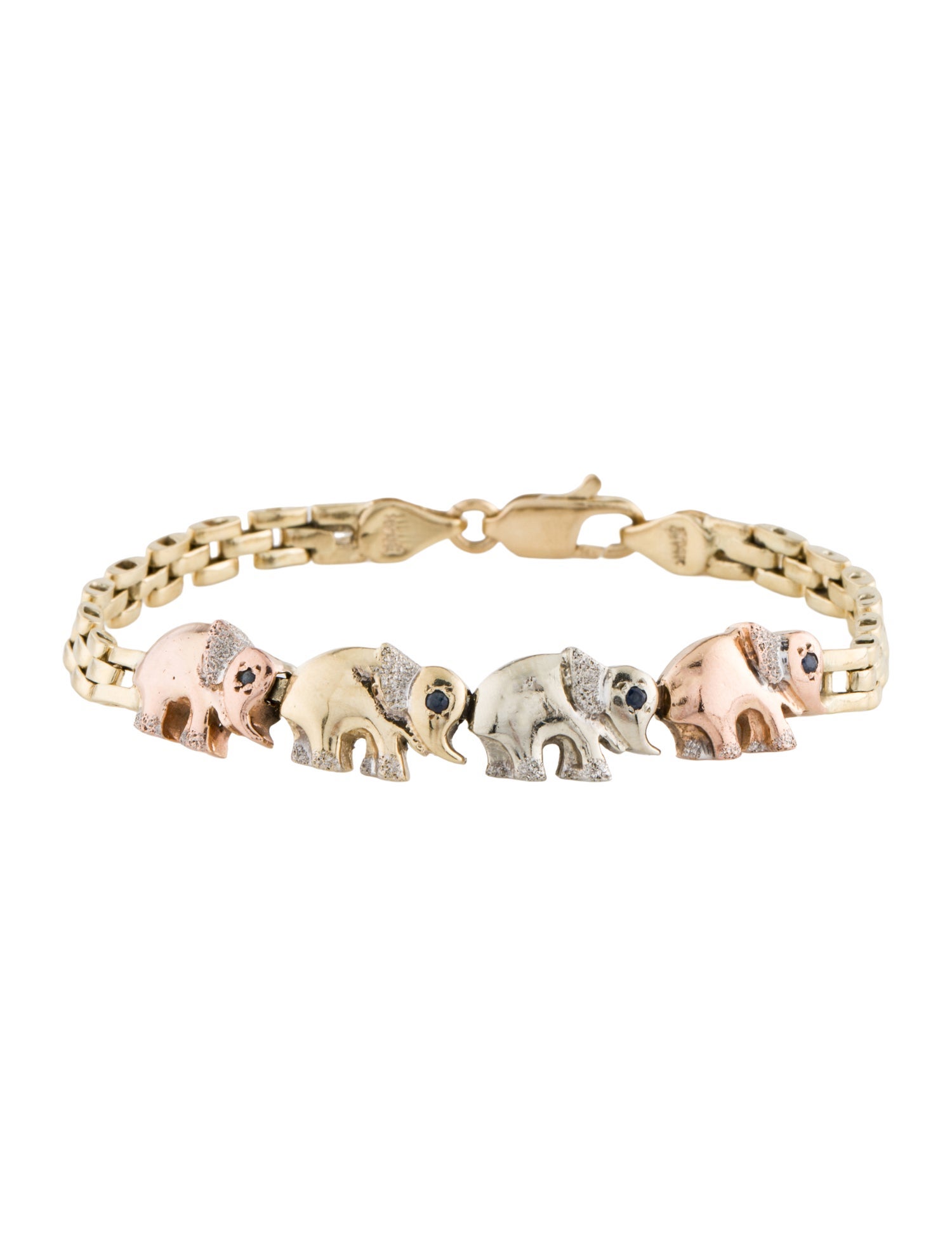 Bracelet 14K Sapphire Elephant Link Station