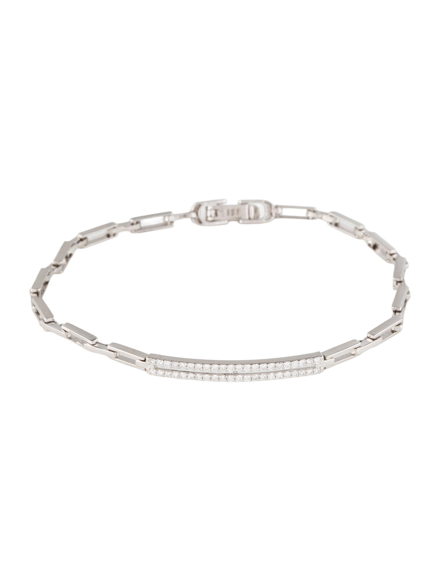 Bracelet 14K Diamond Bar Station Chain Bracelet