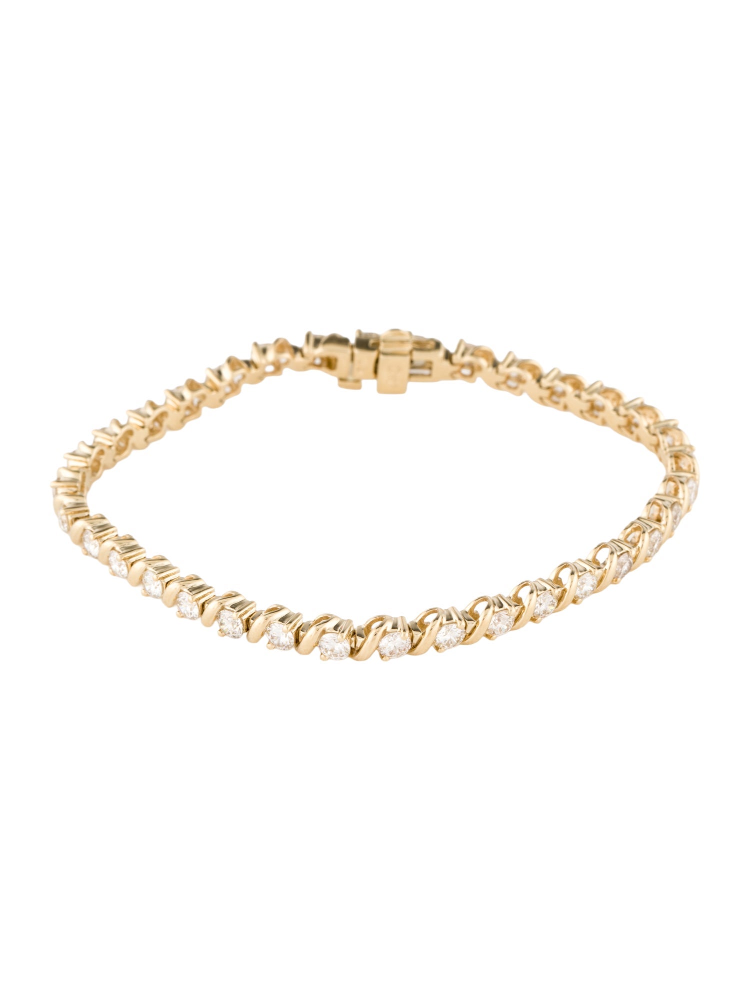 Bracelet 14K 3.75ctw Diamond Tennis Link Bracelet