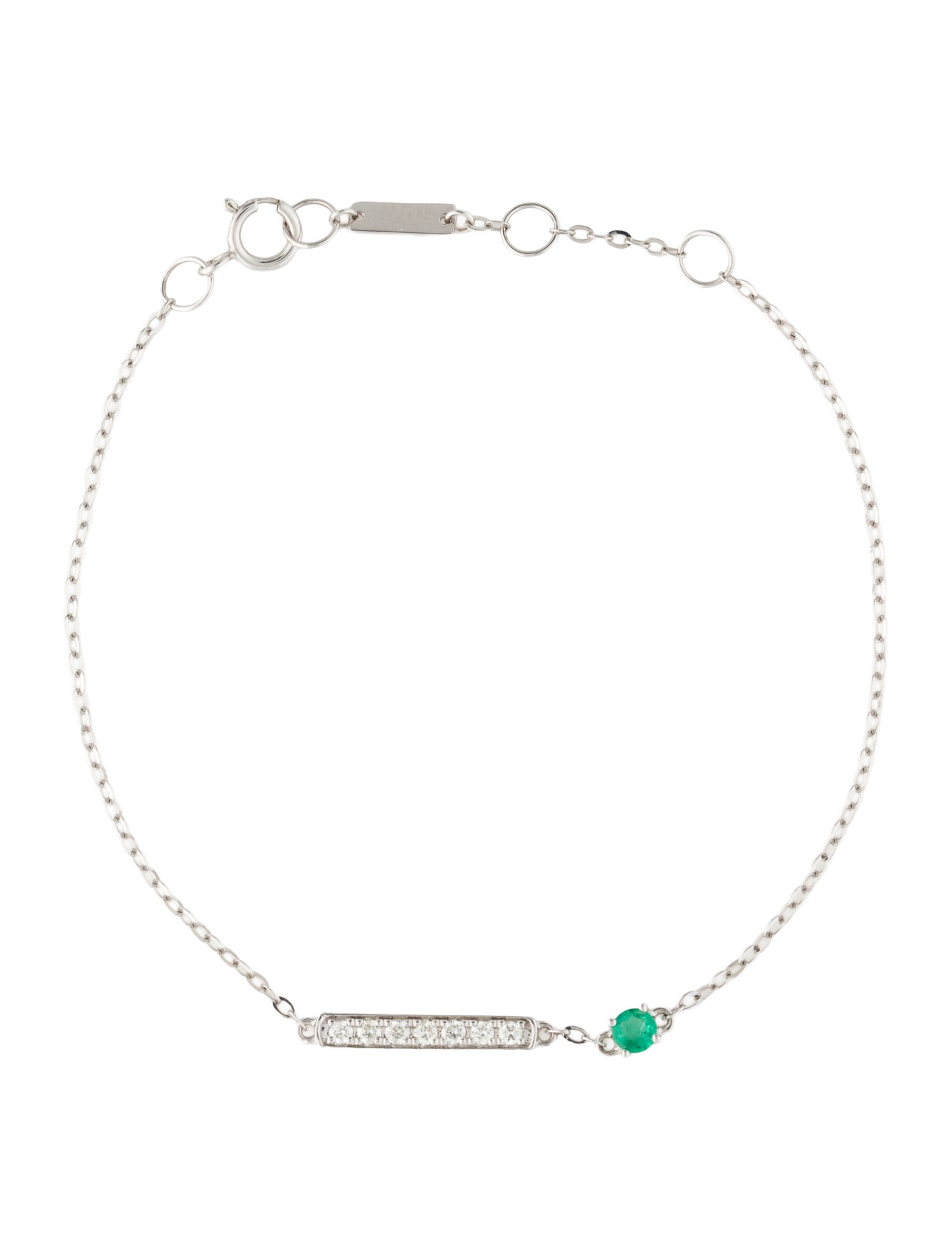Bracelet 14K Emerald & Diamond Station