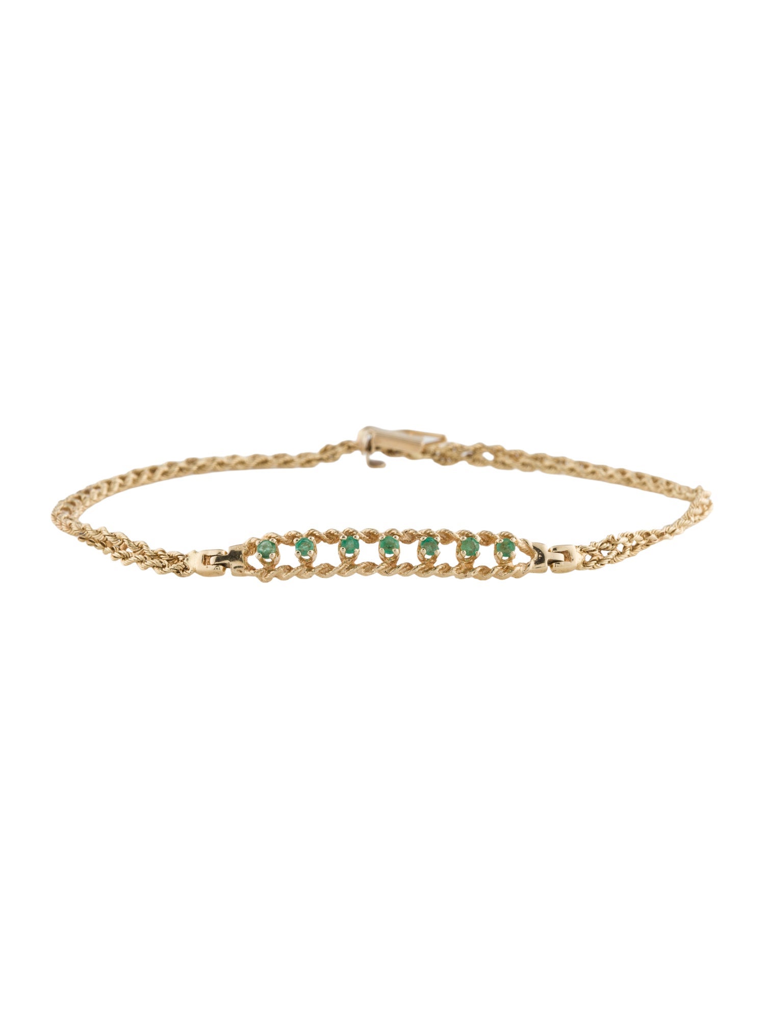 Bracelet 14K Emerald Rope Chain ID Bracelet