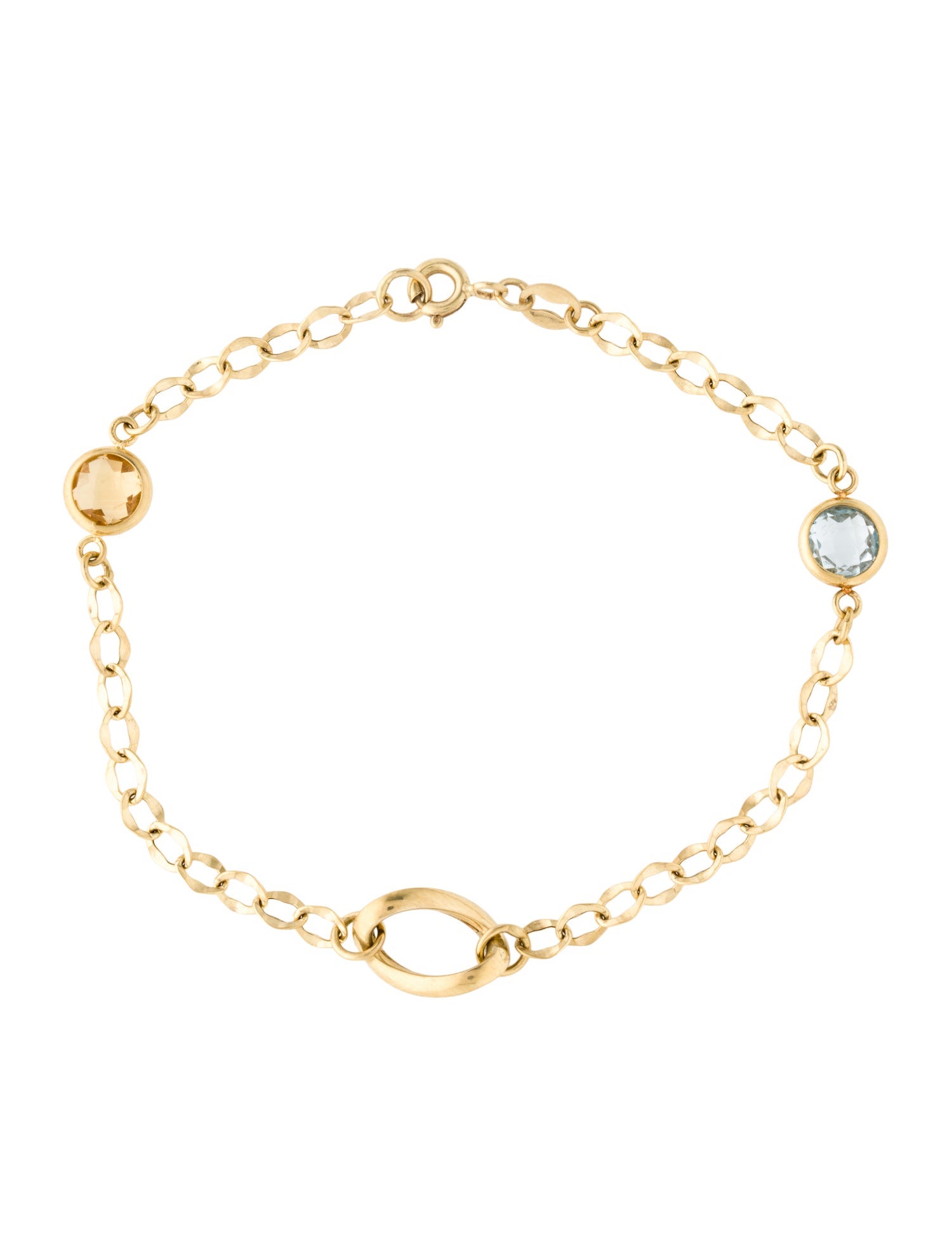 Bracelet 14K Topaz & Citrine Station Bracelet