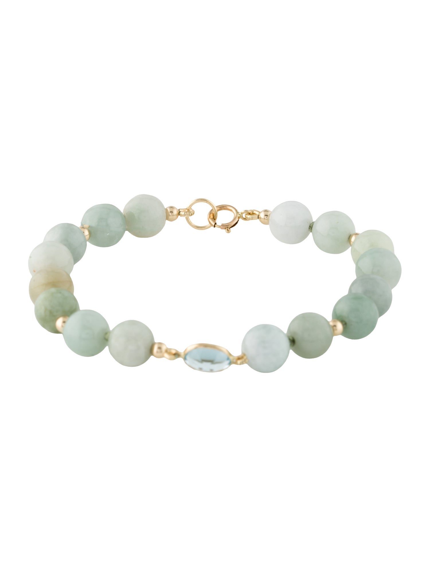 Bracelet 14K Jadeite & Topaz Bead Bracelet