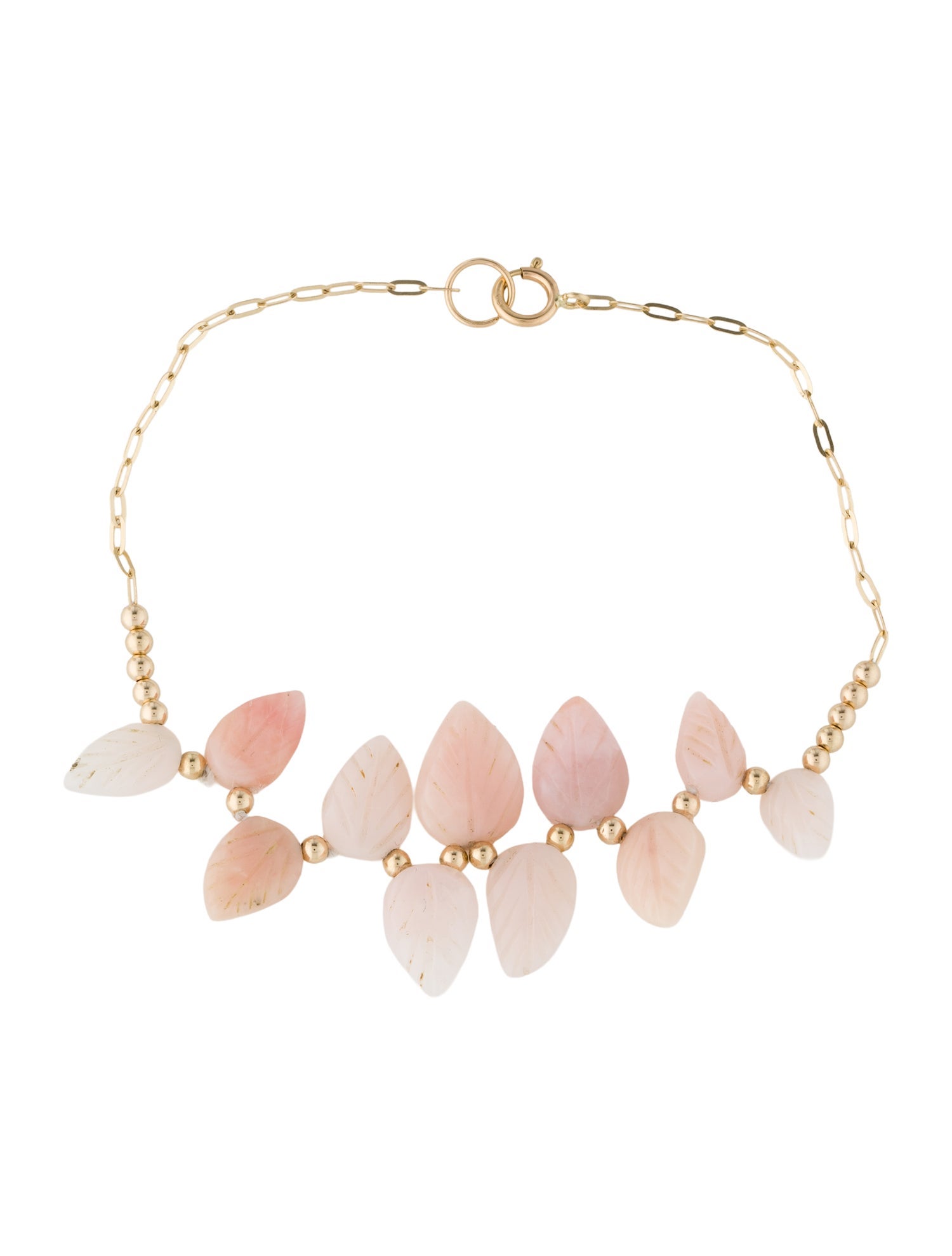 Bracelet 14K Opal Leaf Station