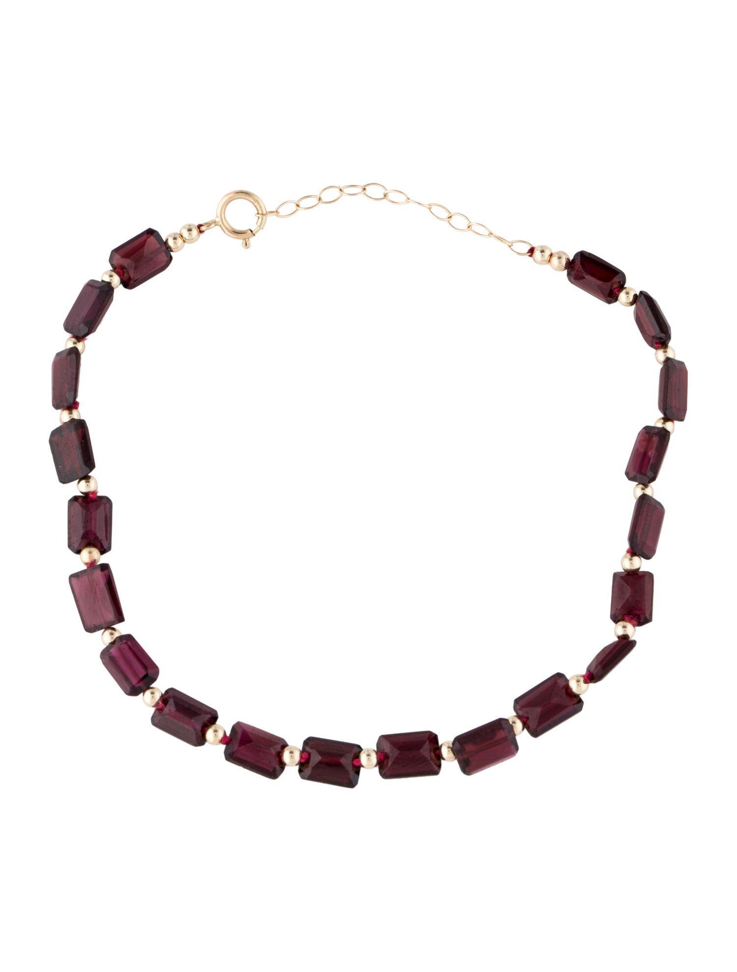 Bracelet 14K Garnet Bead Bracelet