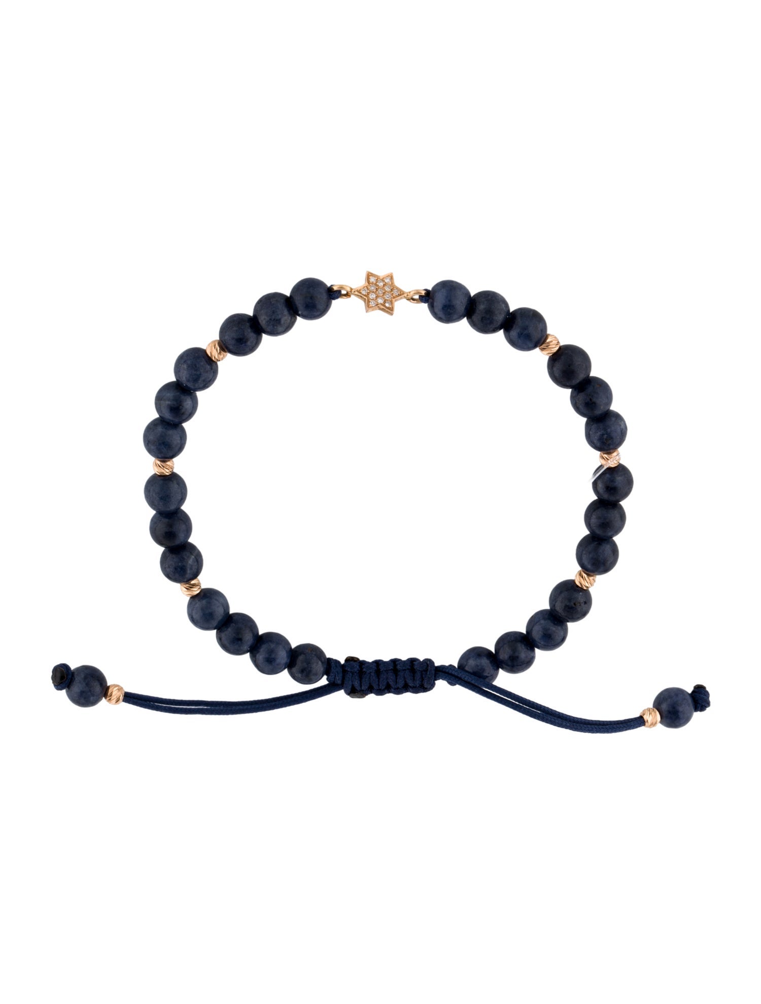 Bracelet 18K Diamond & Sodalite Star Bead Bracelet