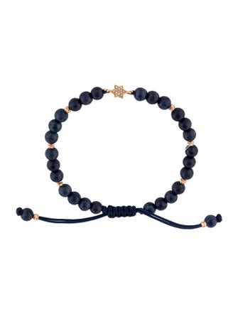 Bracelet 18K Diamond & Sodalite Star Bead Bracelet