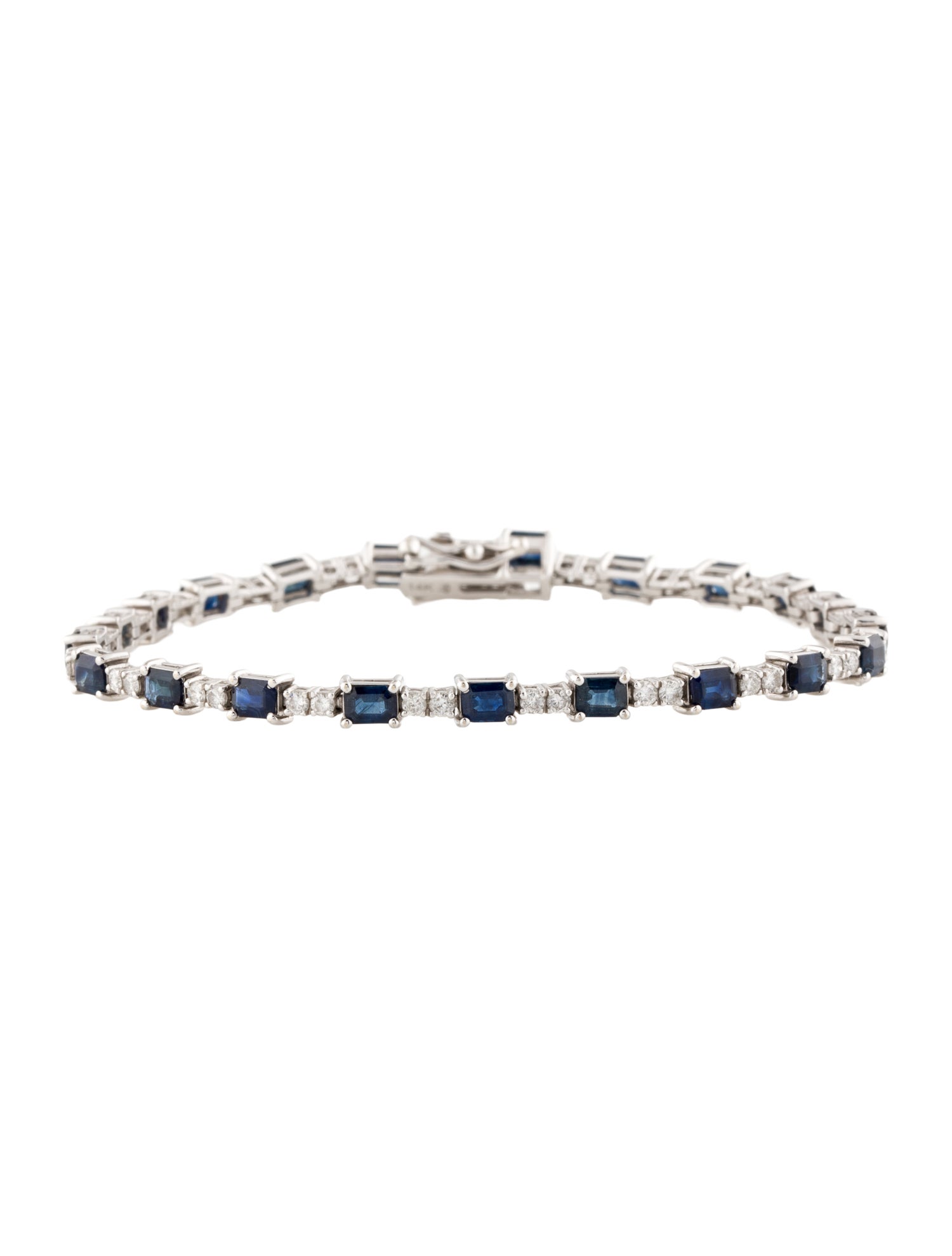 Bracelet 14K 5.46ctw Sapphire & Diamond Link Bracelet