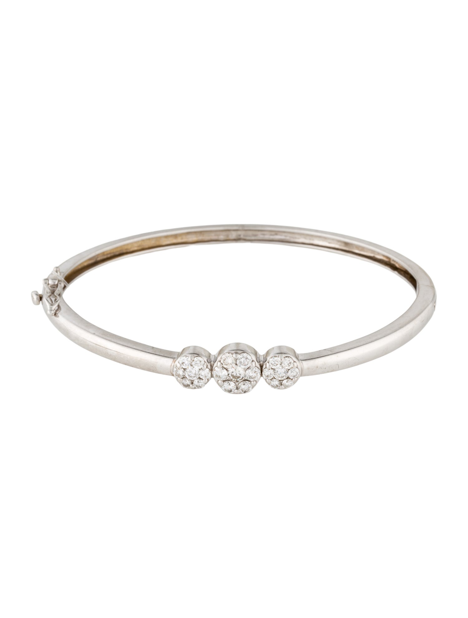 Bracelet 14K Diamond Hinged Bangle