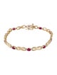 Bracelet 14K 1.59ctw Ruby & Diamond Link Bracelet