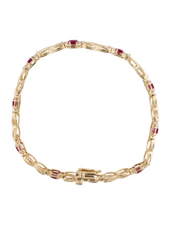 Bracelet 14K 1.59ctw Ruby & Diamond Link Bracelet