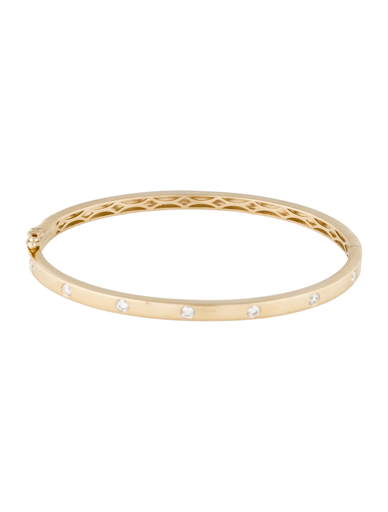 Bracelet 14K Diamond Station Bangle Bracelet