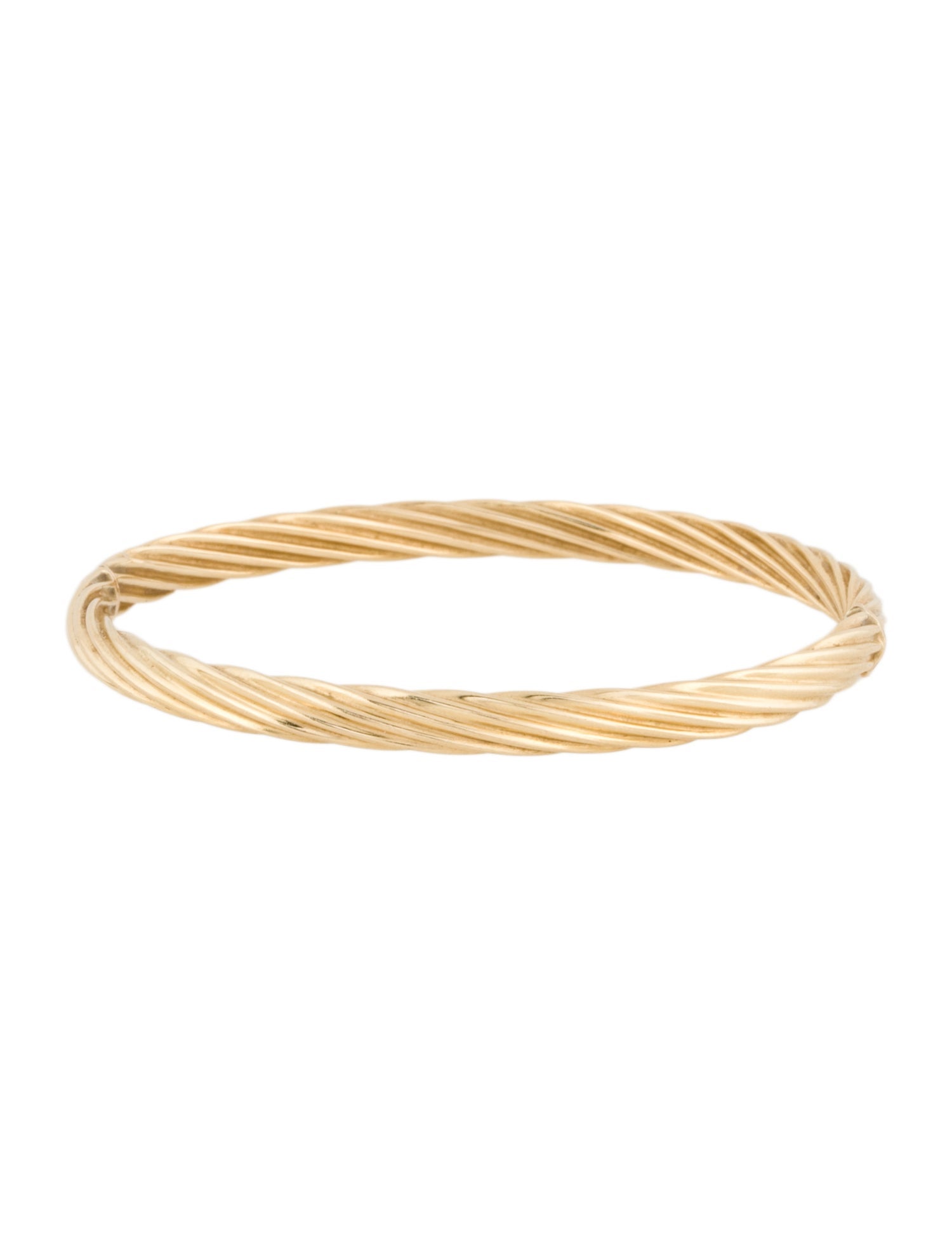 Bracelet 14K Twisted Hinged Bangle