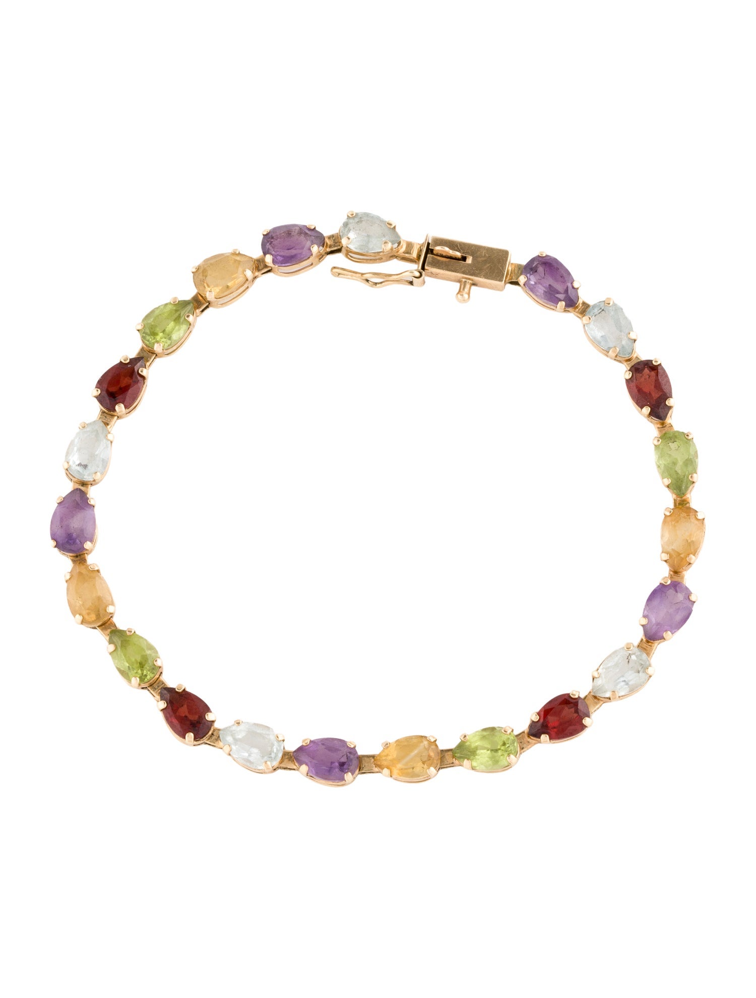 Bracelet 14K Multistone Link Bracelet