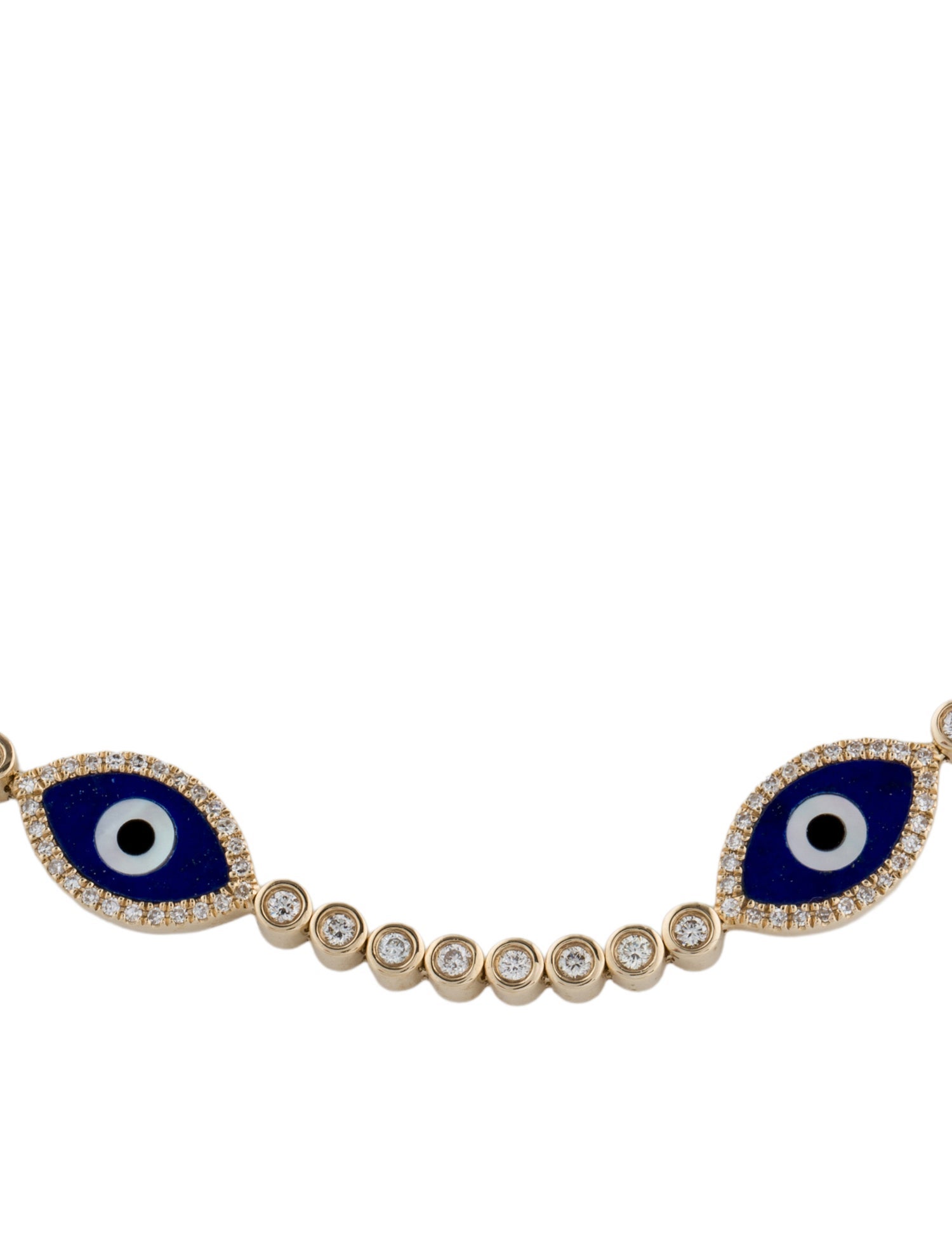 Bracelet 14K Multistone Evil Eye Station Bracelet