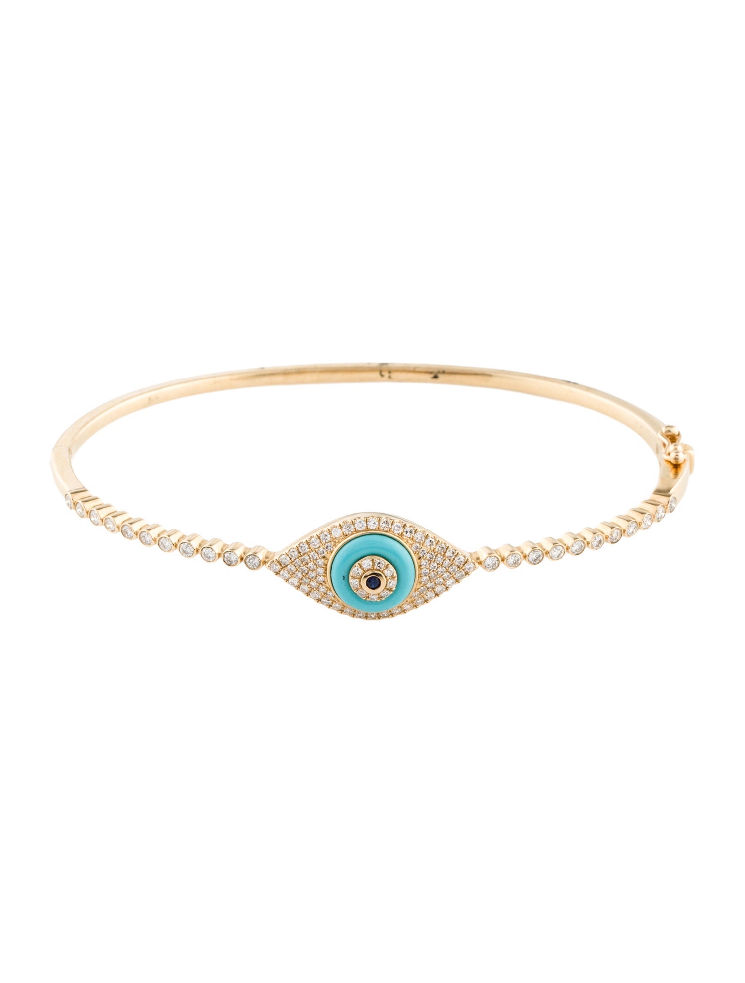 Bracelet 14K Sapphire, Diamond & Resin Evil Eye Bangle