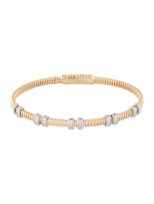 Bracelet 14K Diamond Pavé Station Flexible Bangle Bracelet