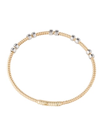 Bracelet 14K Diamond Pavé Station Flexible Bangle Bracelet