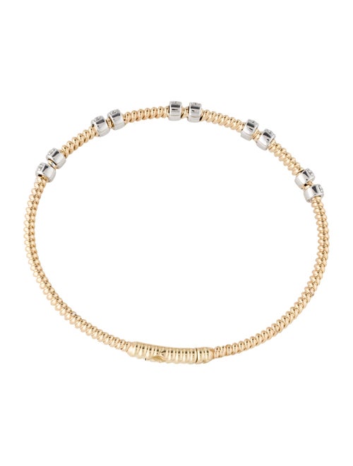 Bracelet 14K Diamond Pavé Station Flexible Bangle Bracelet