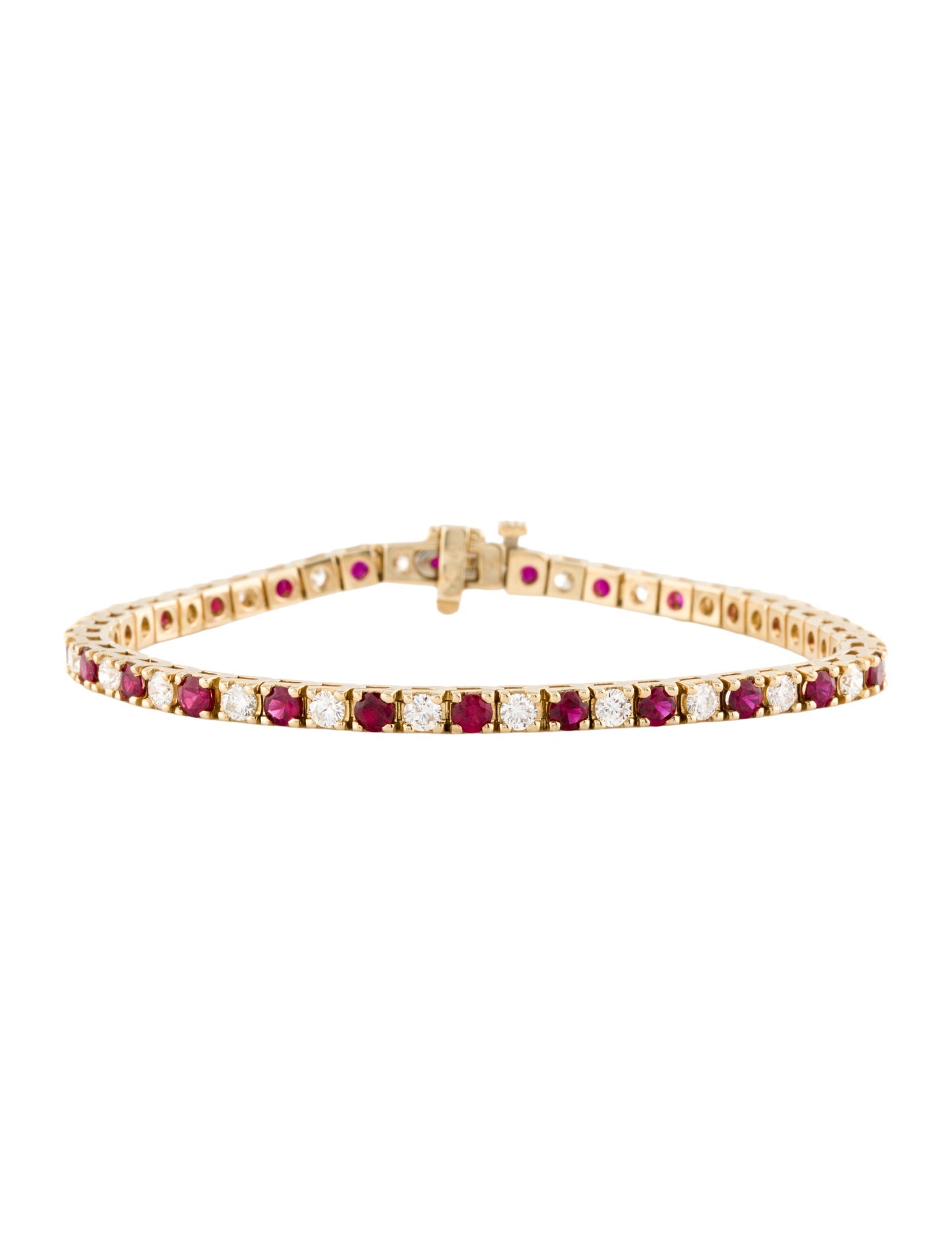 Bracelet 14K Ruby & Diamond Link Bracelet