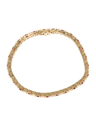Bracelet 14K Ruby & Diamond Link Bracelet