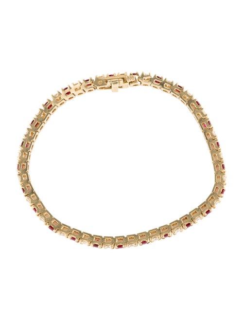 Bracelet 14K Ruby & Diamond Link Bracelet