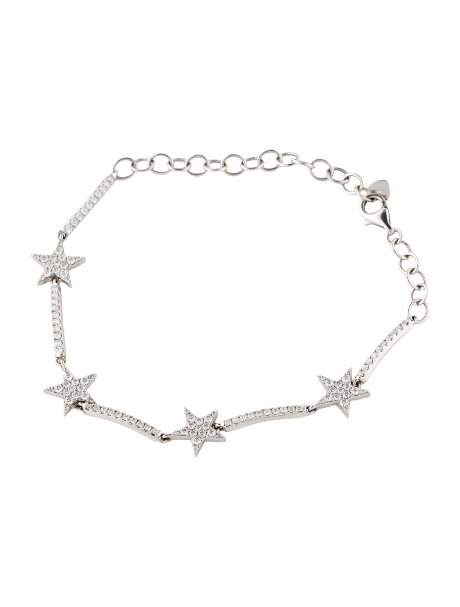 Bracelet 14K Diamond Star Link