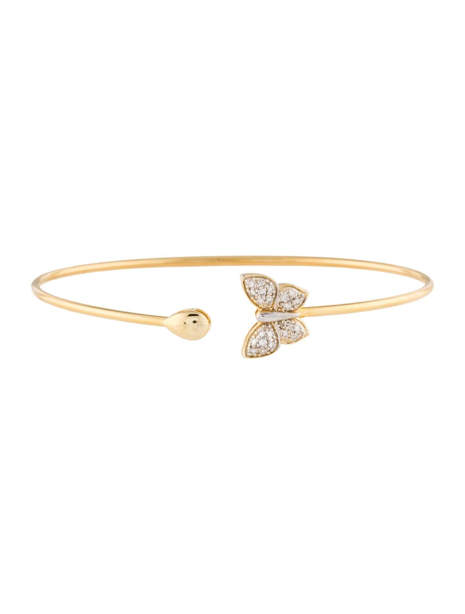 Bracelet Diamond Butterfly Flexible Cuff Bracelet
