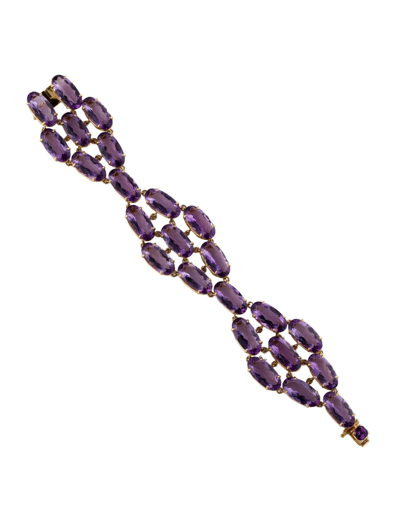 Bracelet 18K Amethyst Link Bracelet