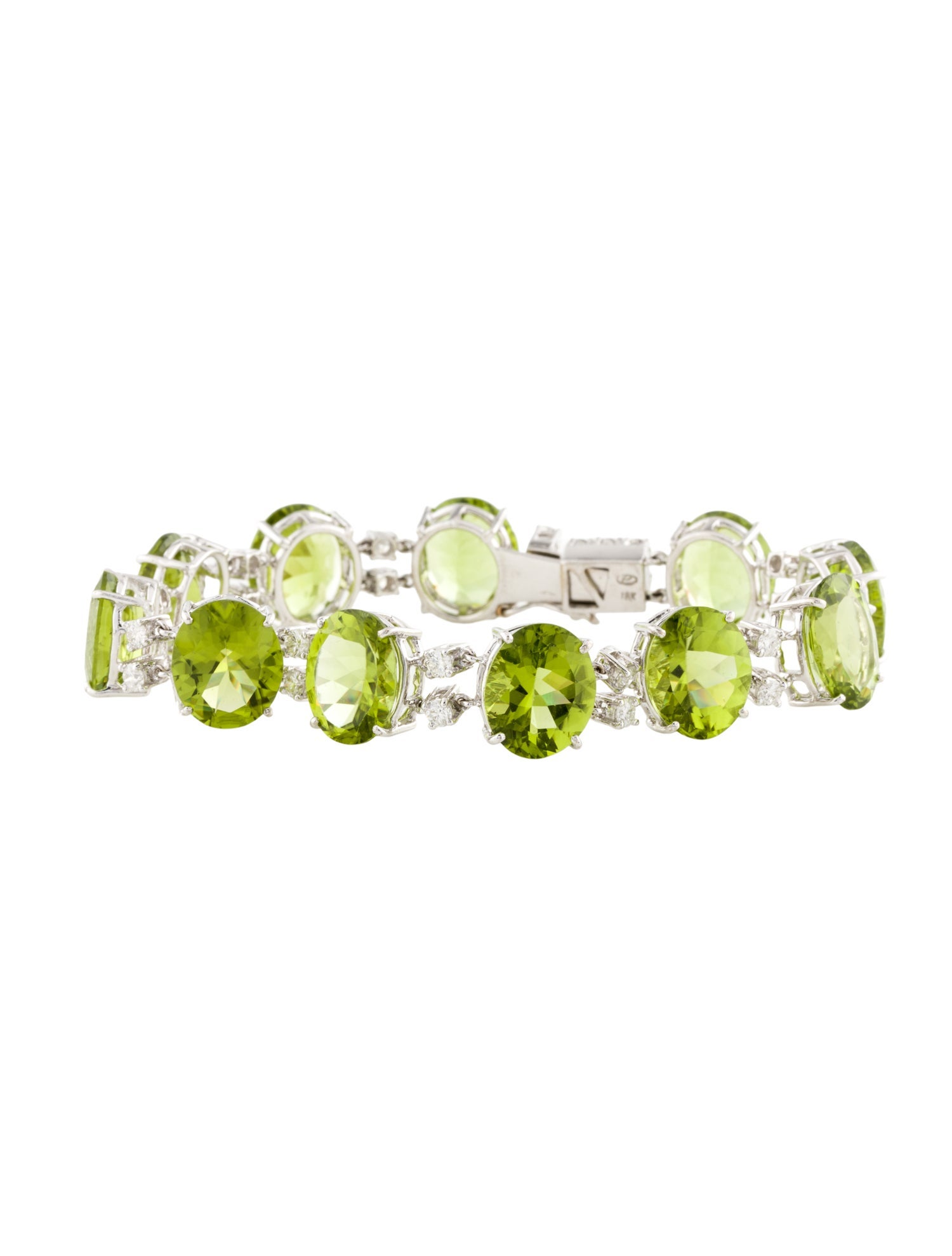 Bracelet 18K Peridot & Diamond Link Bracelet
