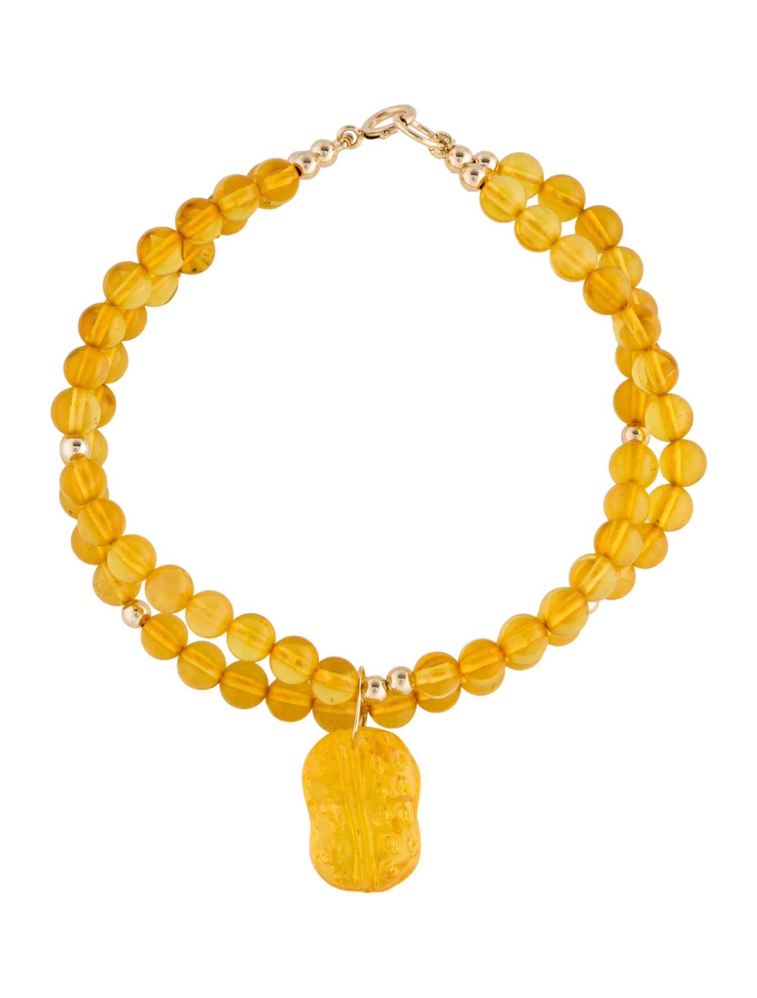 Bracelet 14K Amber Bead Peanut Charm