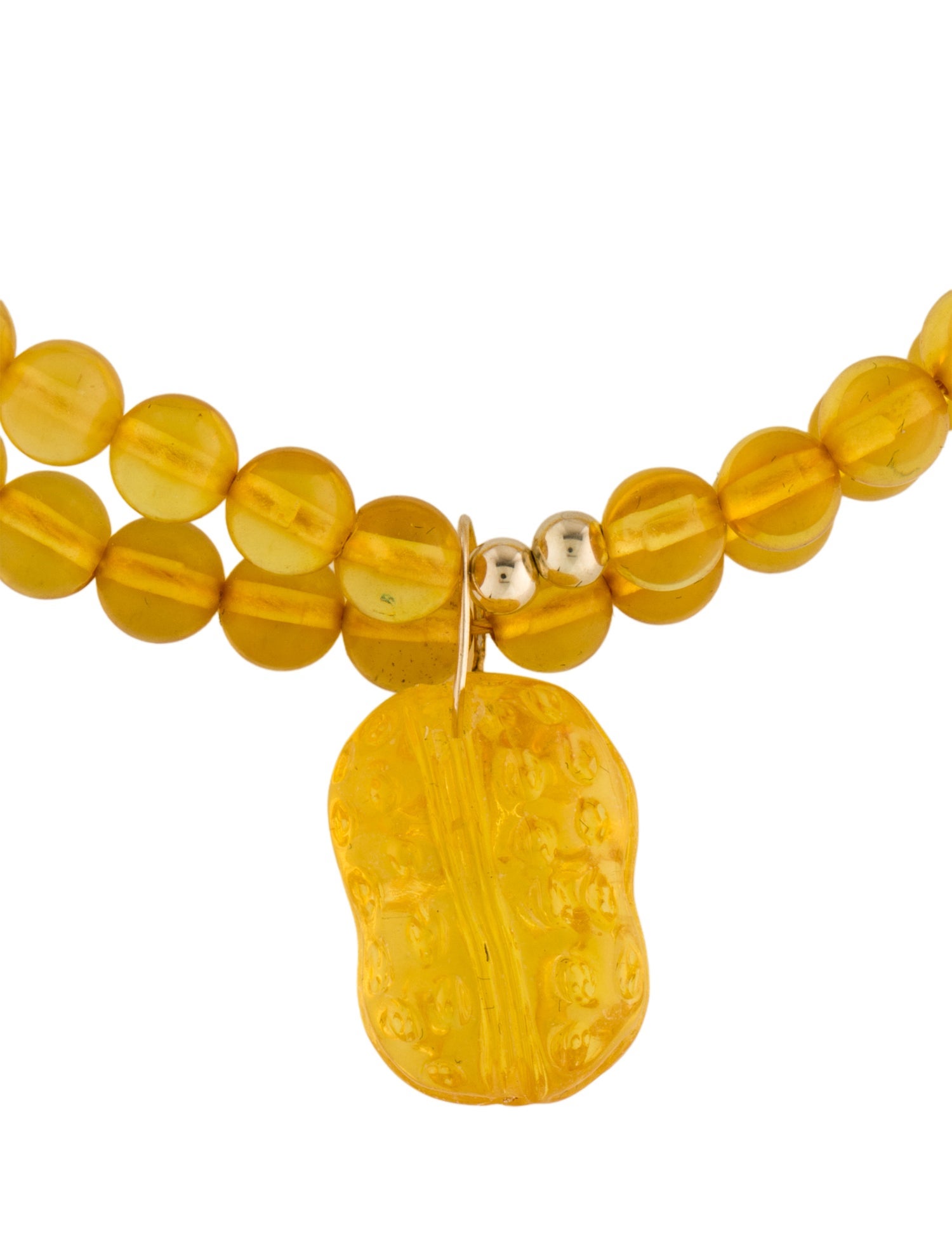 Bracelet 14K Amber Bead Peanut Charm