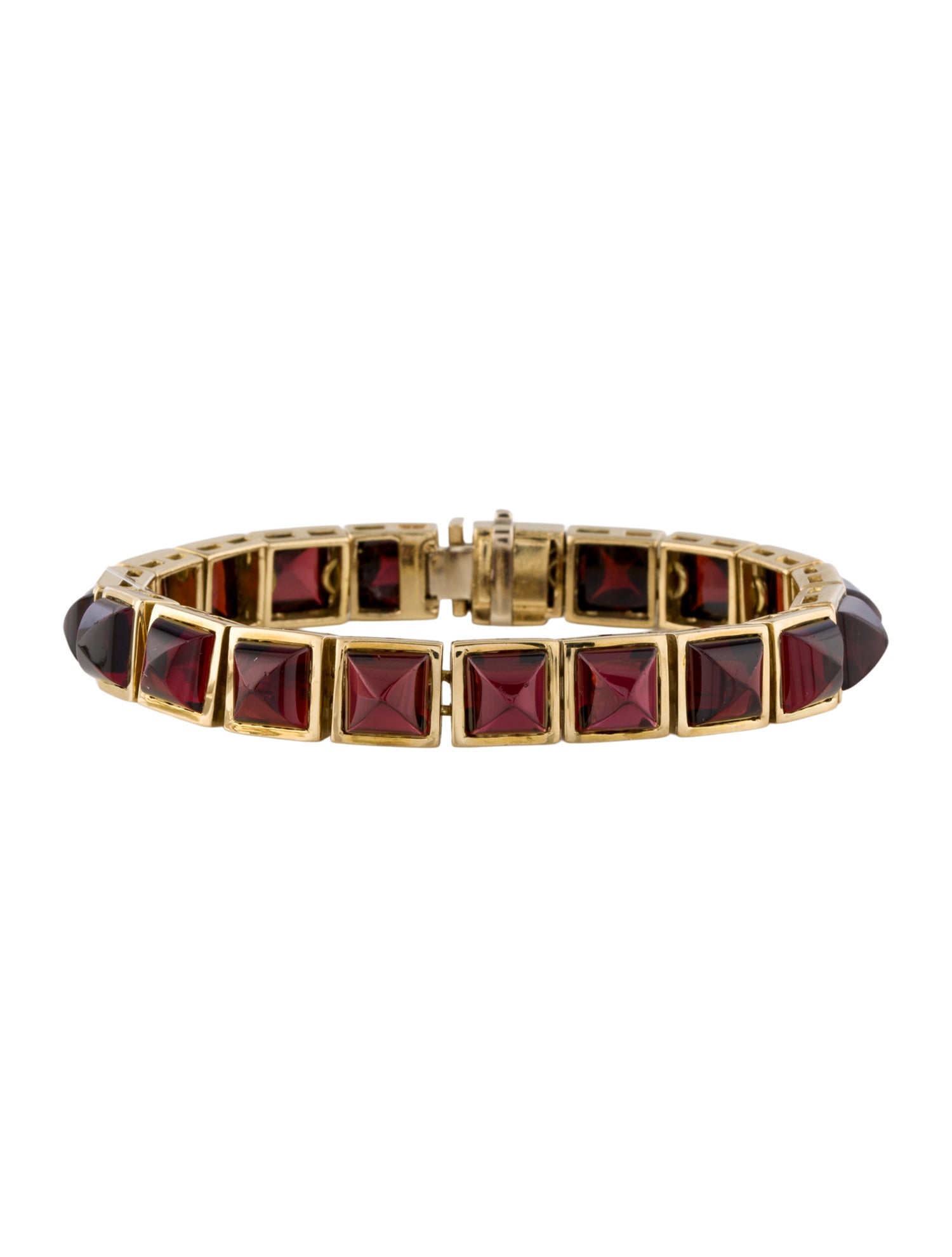Bracelet 18K Garnet Link Bracelet
