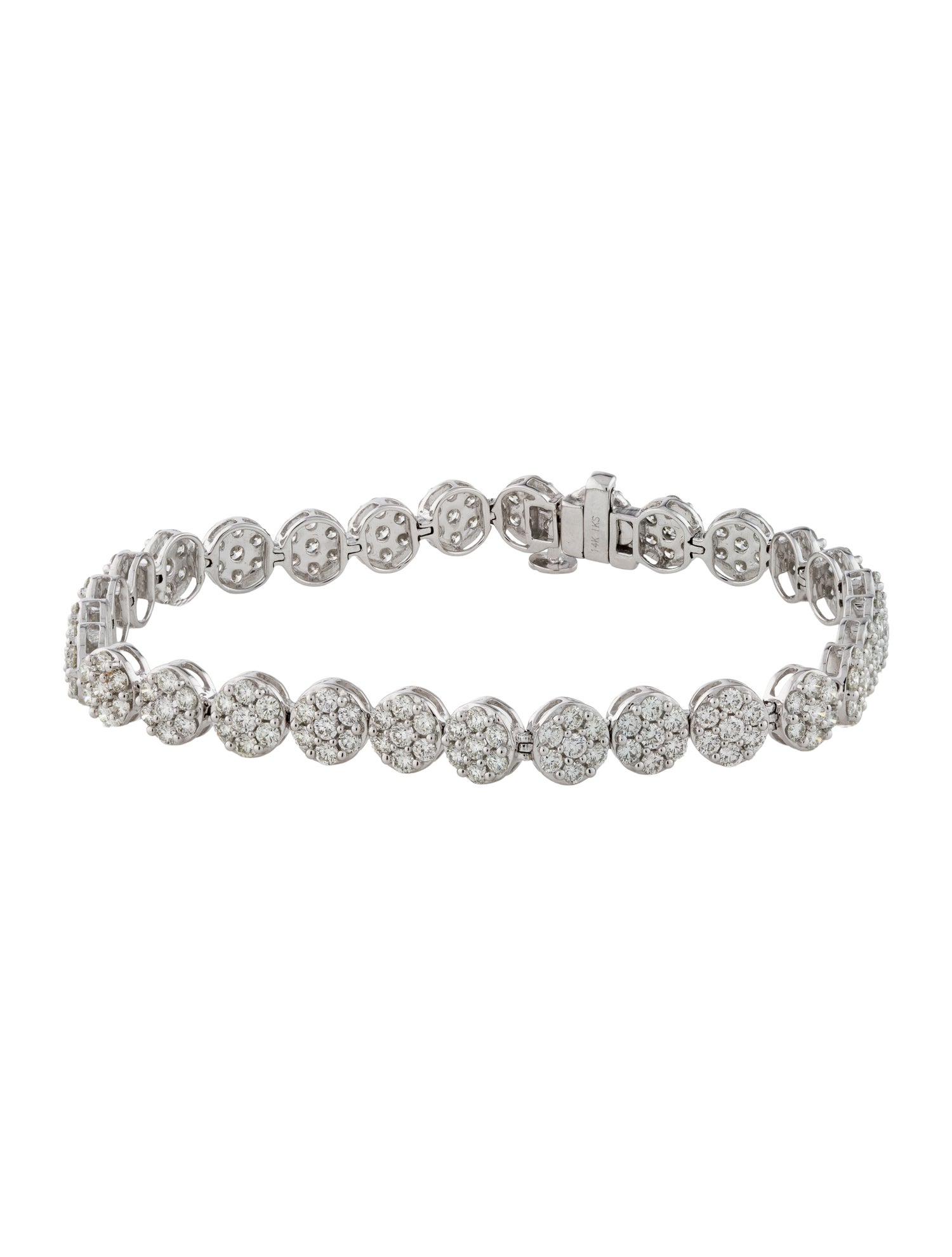 Bracelet 14K 5.00ctw Diamond Flower Link Bracelet