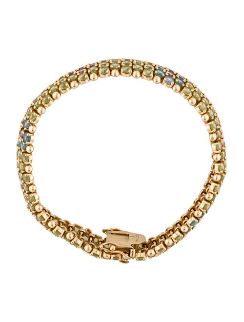 Bracelet 14K Peridot, Tourmaline & Topaz Floral Bracelet