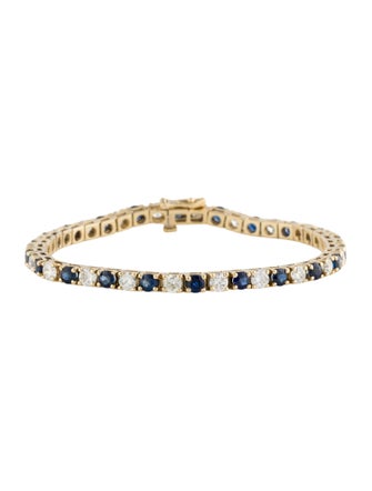 Bracelet 18K 4.07ctw Sapphire & 3.30ctw Diamond Tennis Bracelet