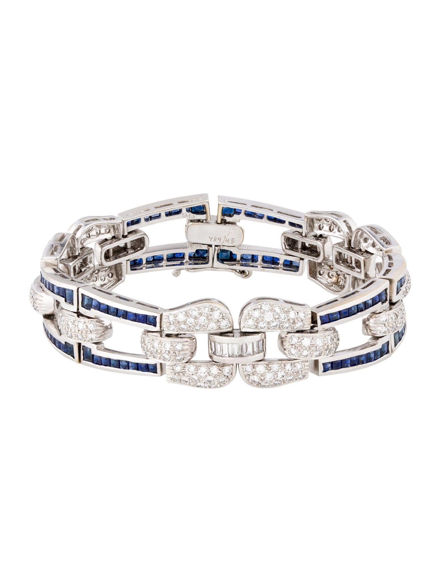 Bracelet 18K Sapphire & Diamond Pave Buckle Bracelet