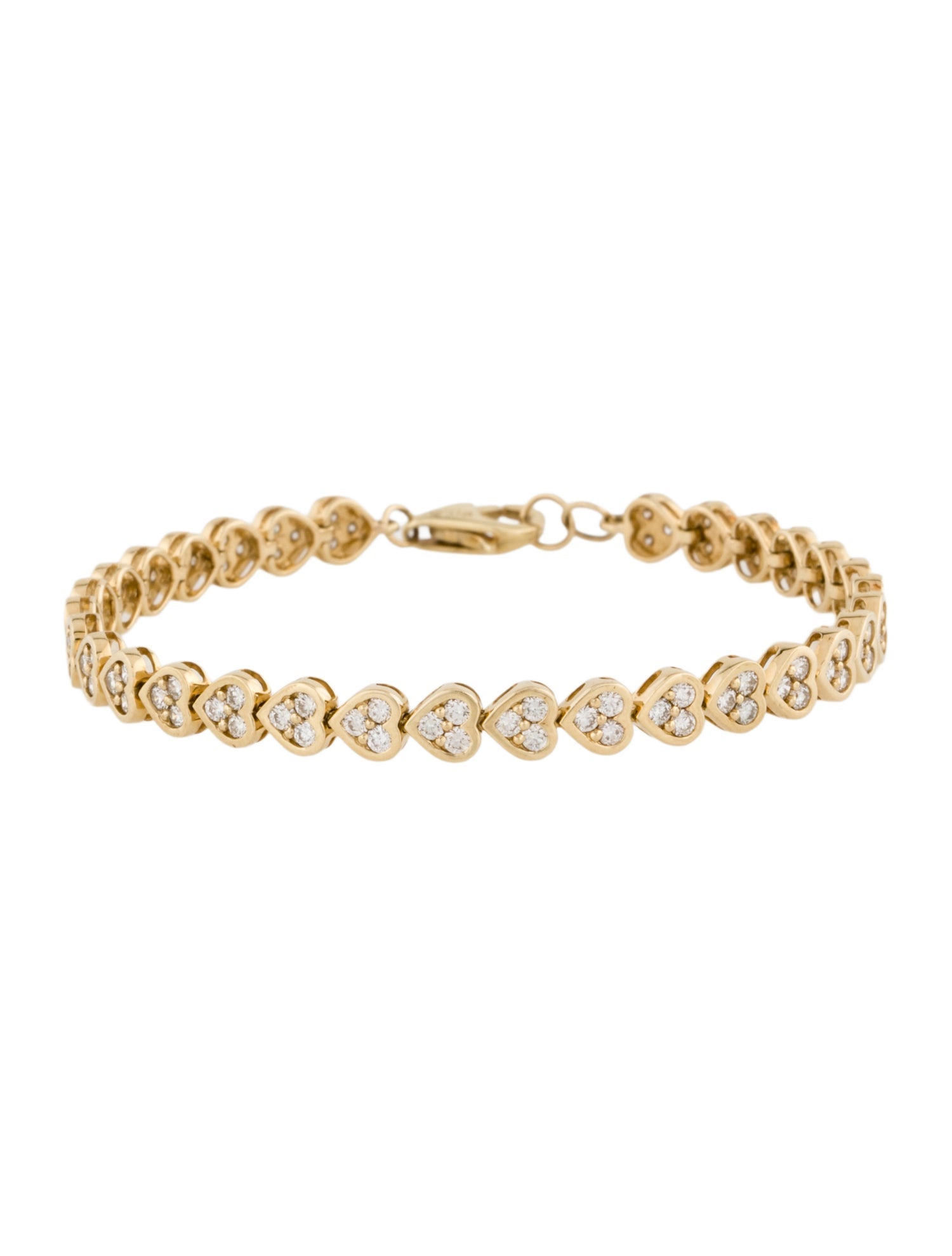 Bracelet 14K Diamond Heart Link Bracelet
