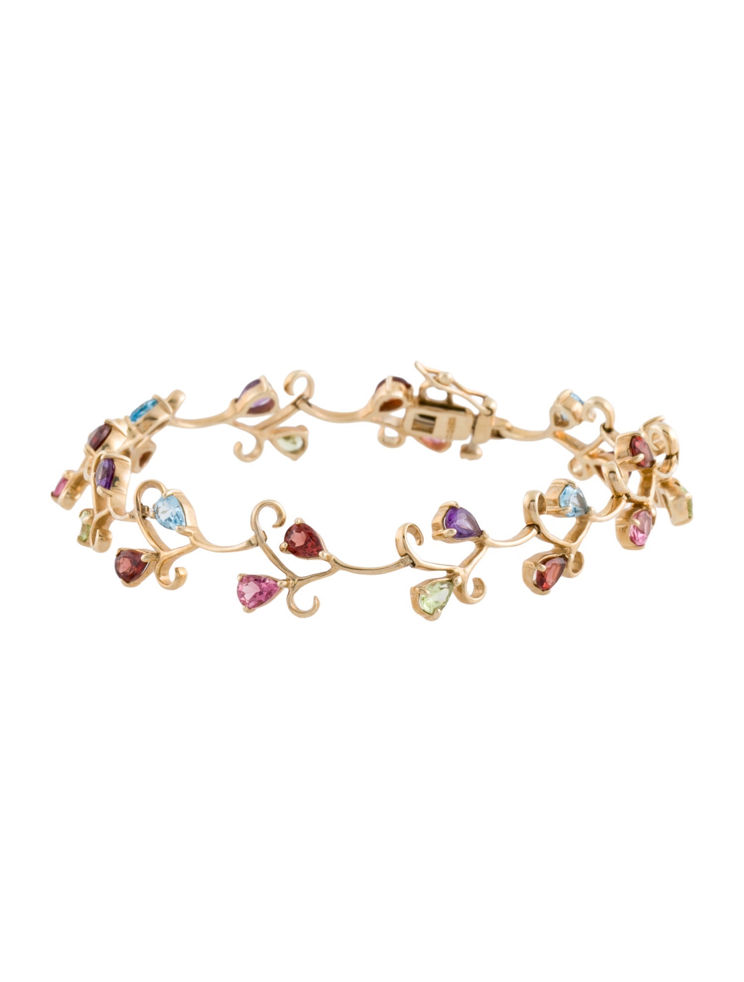 Bracelet 10K Multistone Vine Link Bracelet