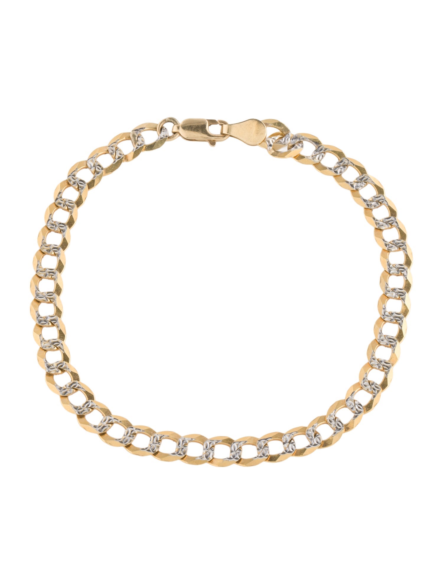Bracelet 14K Two-Tone Curb Link Bracelet