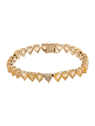 Bracelet 14K 23.45ctw Citrine & Diamond Link Bracelet