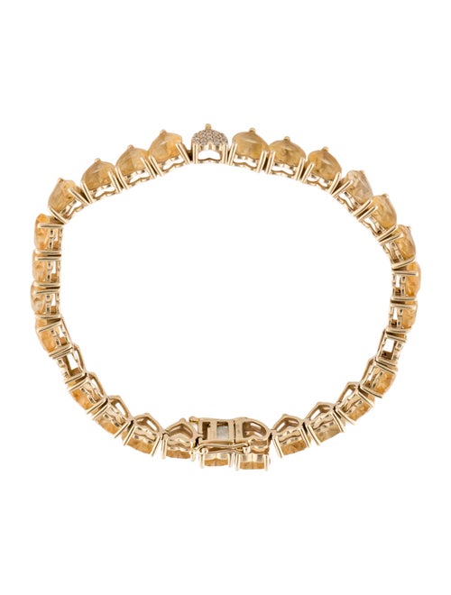 Bracelet 14K 23.45ctw Citrine & Diamond Link Bracelet