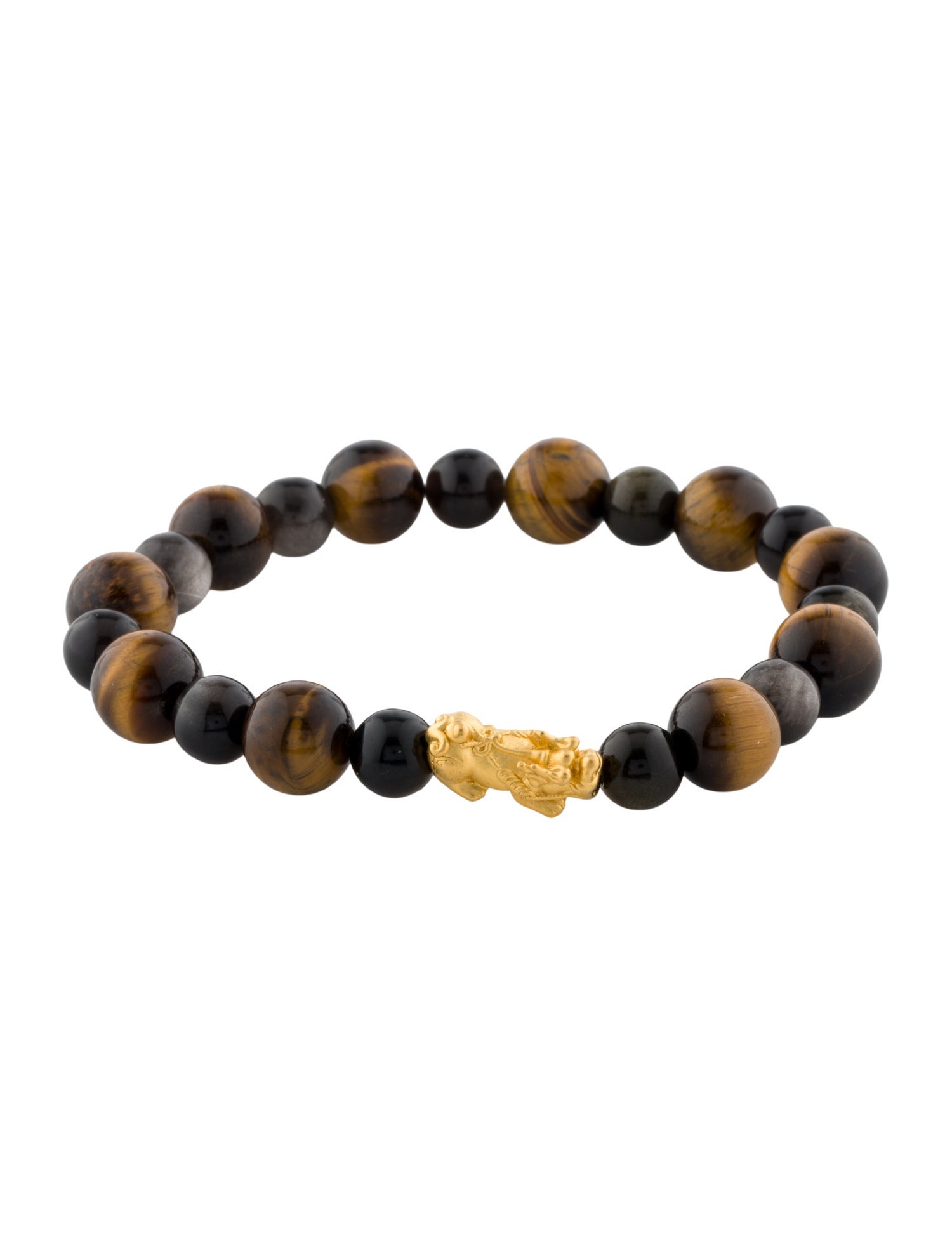 Bracelet 24K Obsidian & Tiger's Eye Bead ]Bracelet