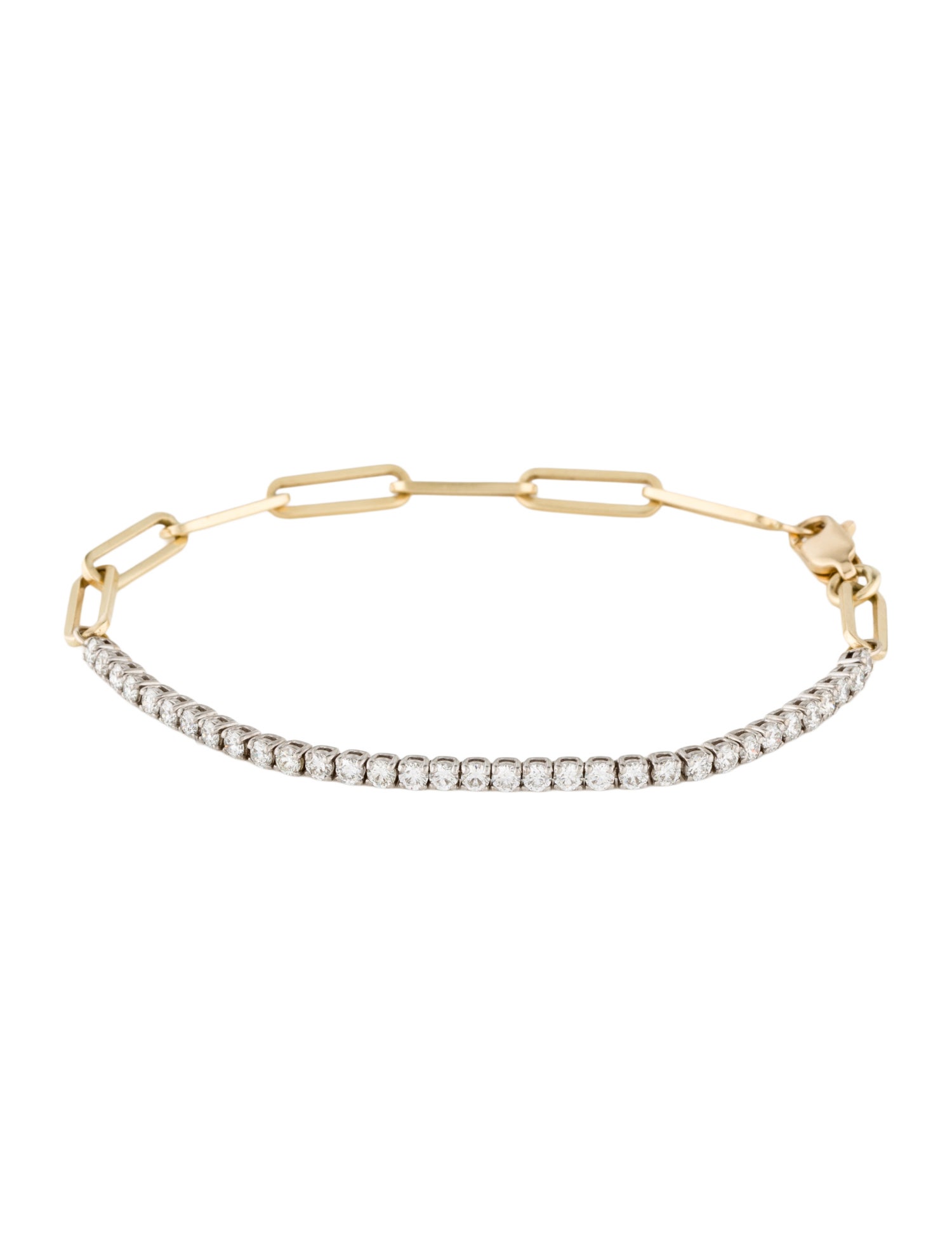Bracelet 14K 1.07ctw Diamond Paperclip Bracelet